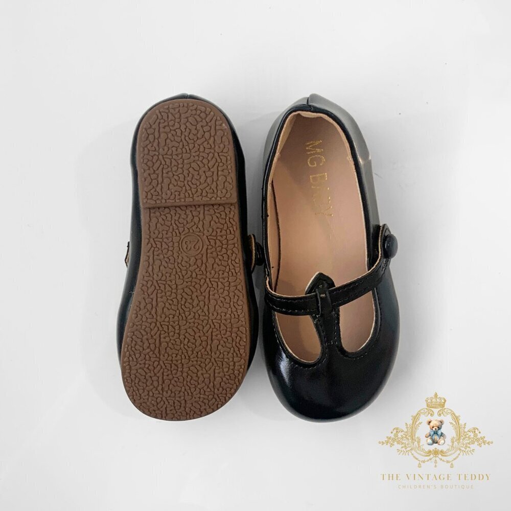 NWT Pretty Girls Mary Jane Flats Vintage Style Cute Children's Shoes Black 11.5 - Picture 6 of 7